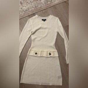 I.N. San Francisco Cream Long Sleeve Dress size small